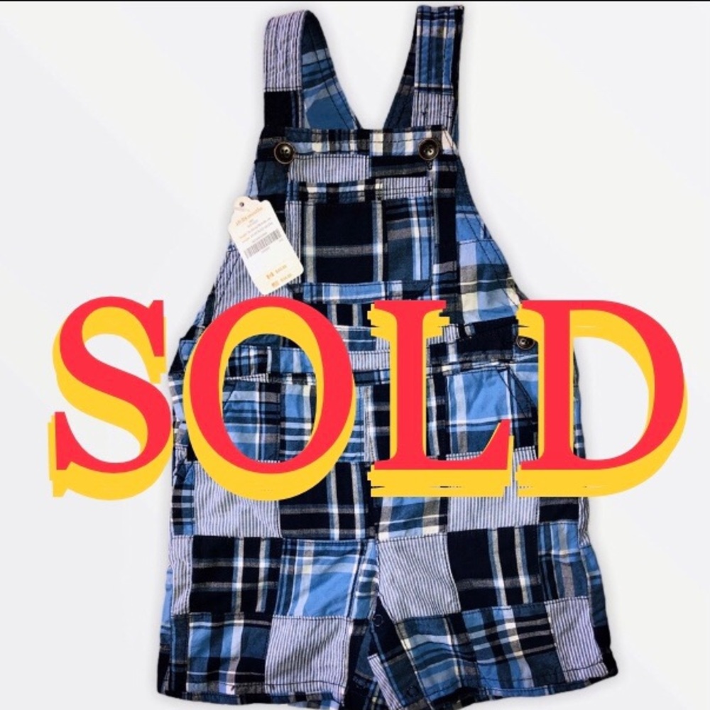 Gymboree plaid overall shorts 18-24 month